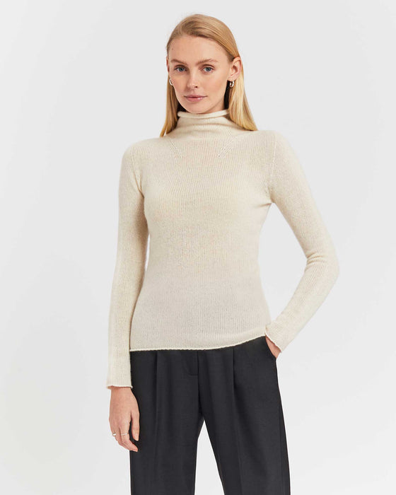 360 Seamless Cashmere Sweater Ivory - Final Sale