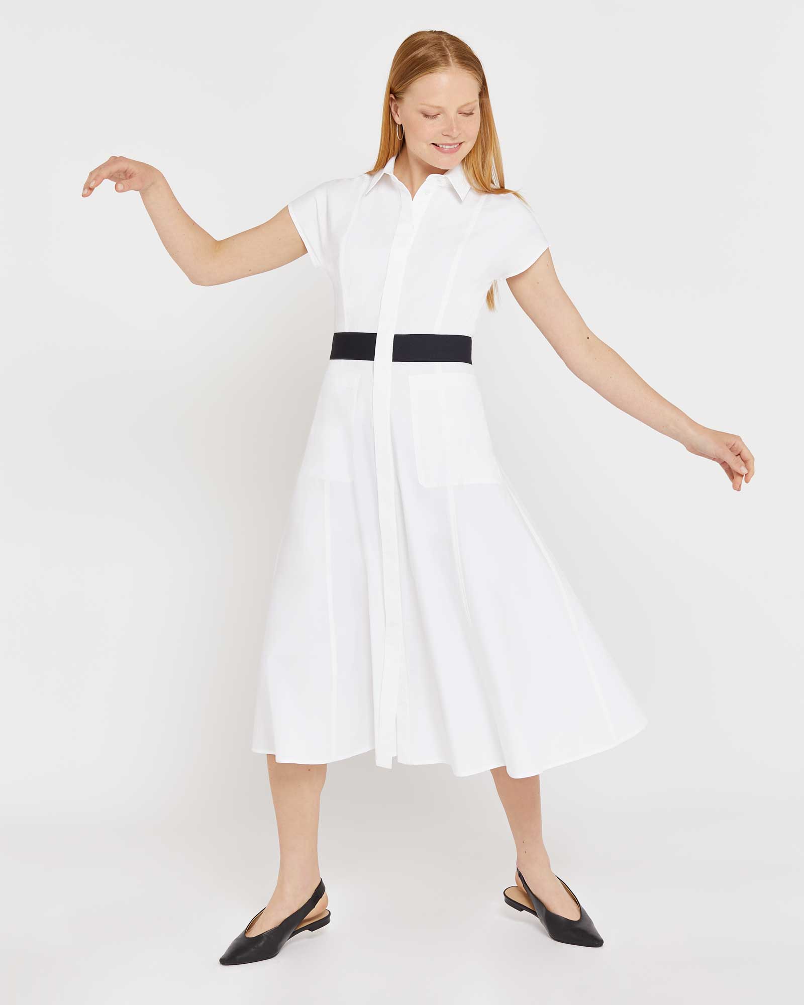 Happiness Is A Shirt Dress White - Final Sale